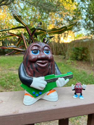 Vintage California Raisin Planter and Collectible Keychain