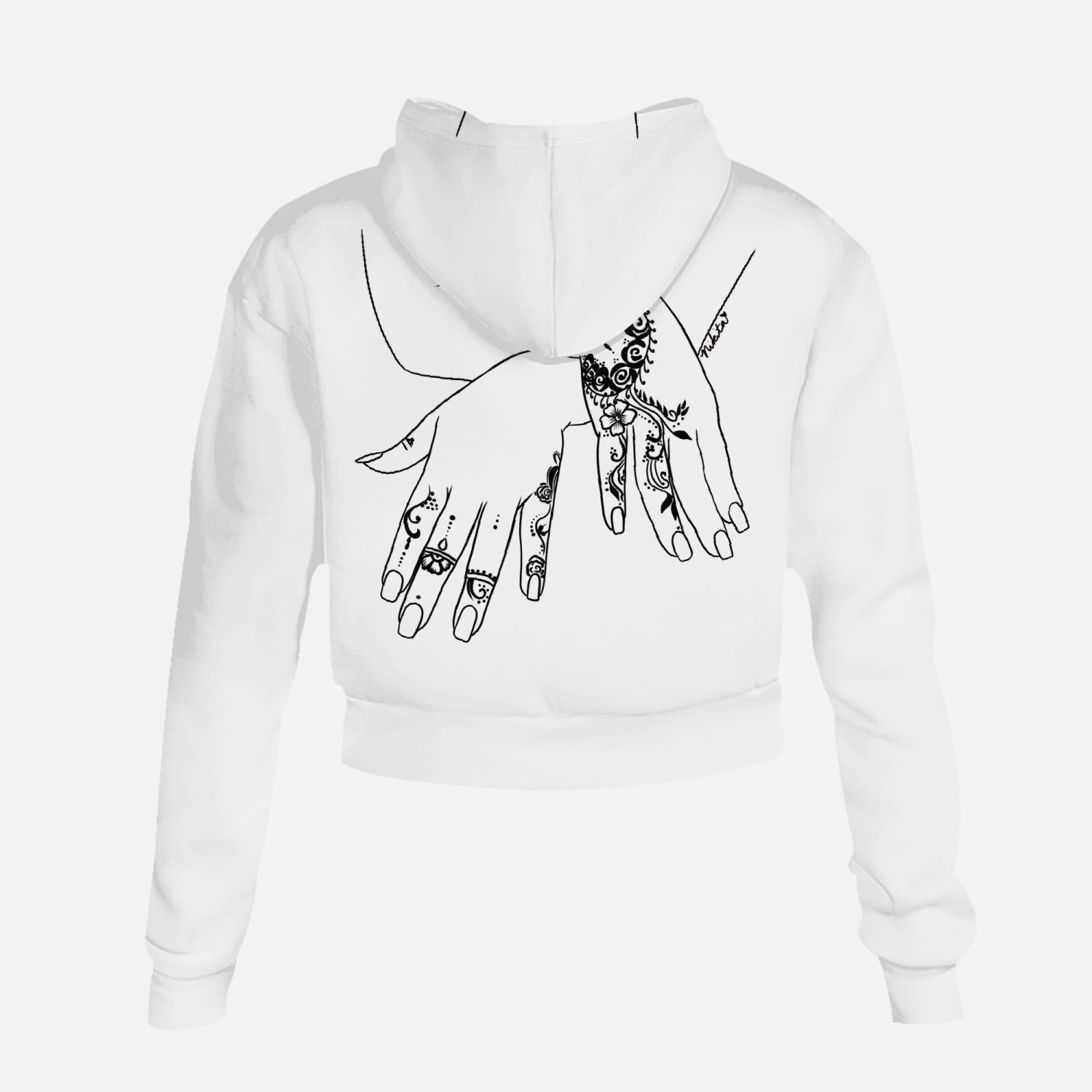 Henna Hands High Rise Cropped Hoodie