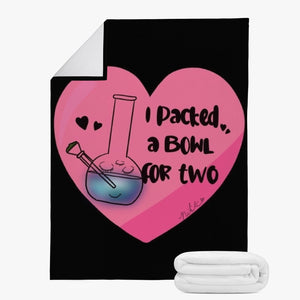 “Bowl for Two” Dual-sided Stitched Fleece Blanket