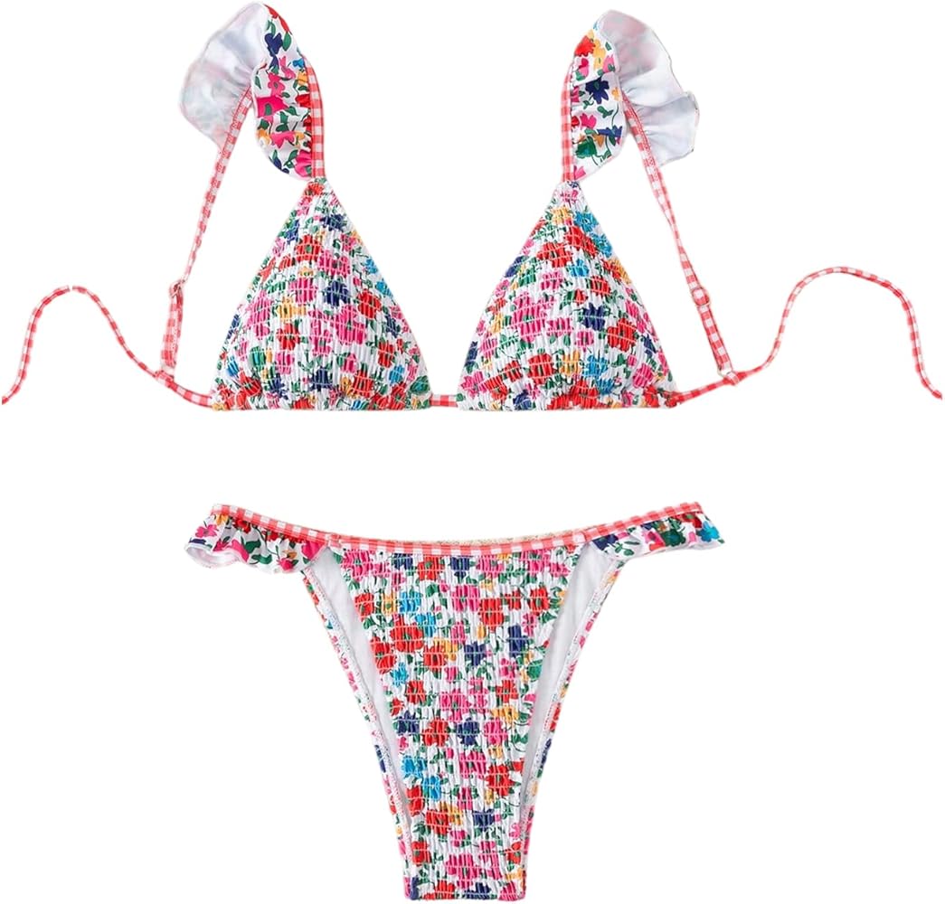 Ojo and Strawberries Vintage Style Bikini Top and Skirt Set